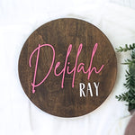 Round Nursery Name Sign